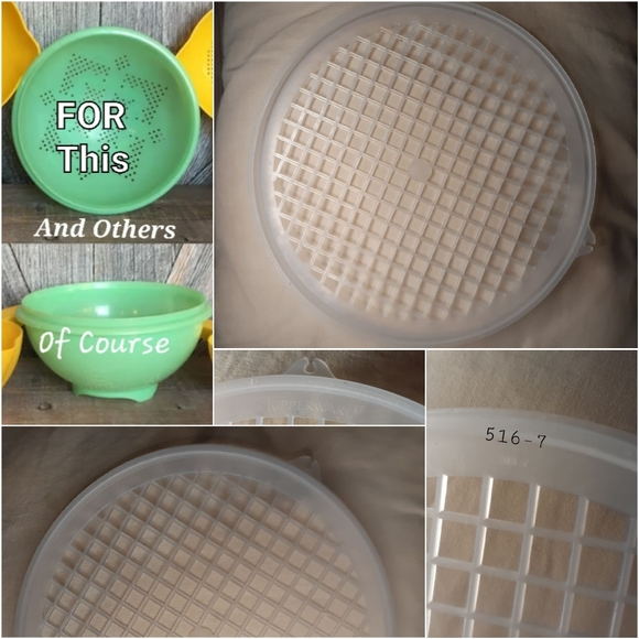 Vtg 516 Tupperware 9" Round Lid 339  Colander Strainer Lid - Picture 1 of 14